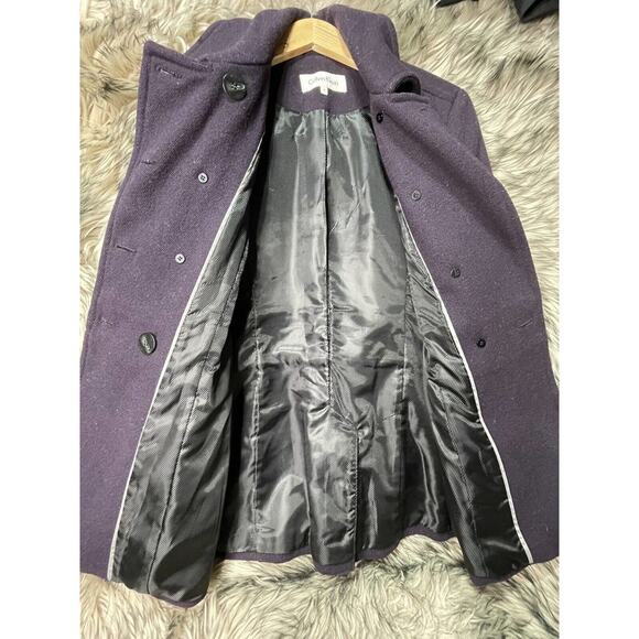 Calvin Klein Wool Blend Plum Colored‎ Coat Women's Size 4 - Picture 2 of 5